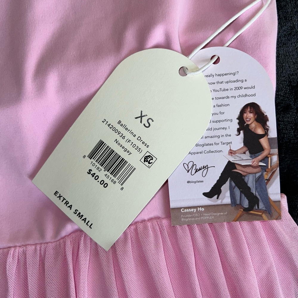 Blogilates Pink Balletcore Active Dress Built In Shorts Pilates Workout XS - Picture 5 of 7